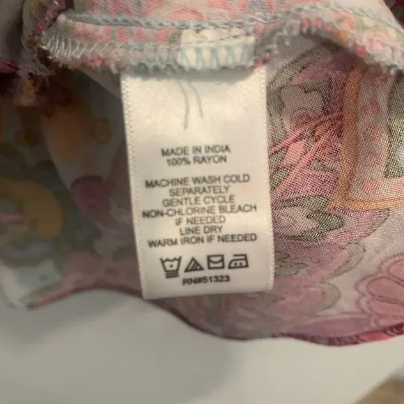 1. State Pink and Orange Ruffled Bell Sleeve Blouse - Picture 6 of 12